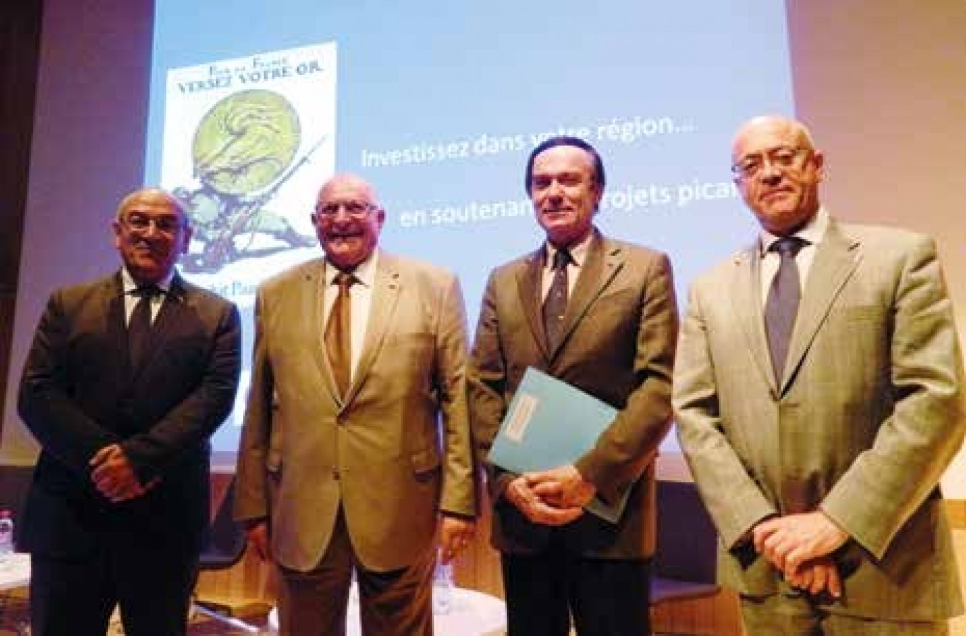 Elrick Irastorza, Jacky Lebrun, Jean-François Cordet et Bernard Beignier, recteur de l’académie d’Amiens. 